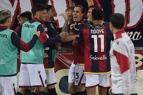 Riccardo Calafiori celebrates a goal